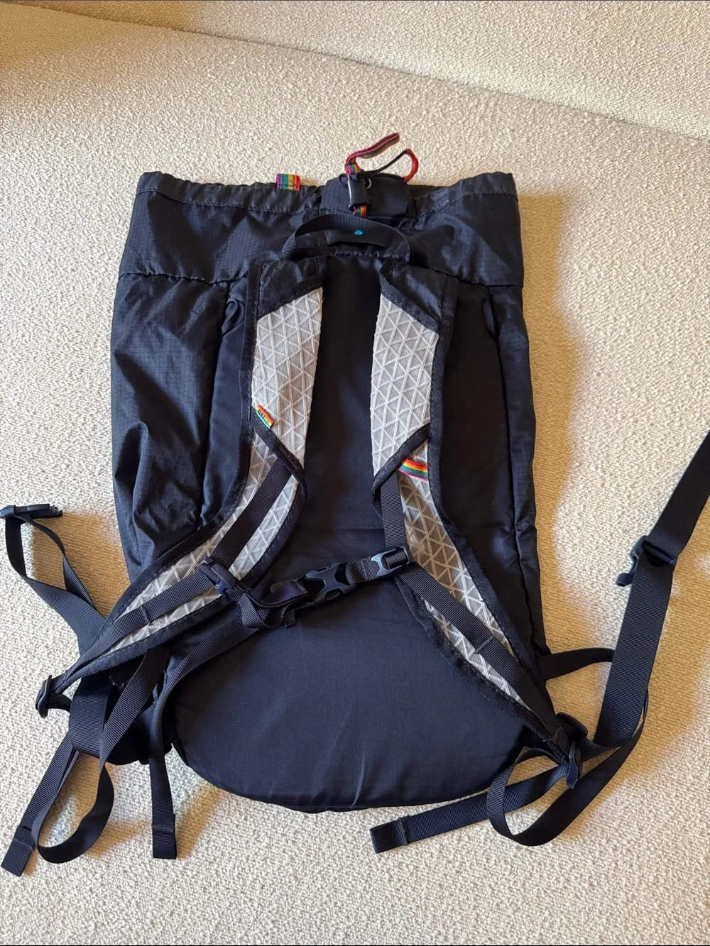 Dark Blue REI Daypack/hiking pack with Rainbow Strap